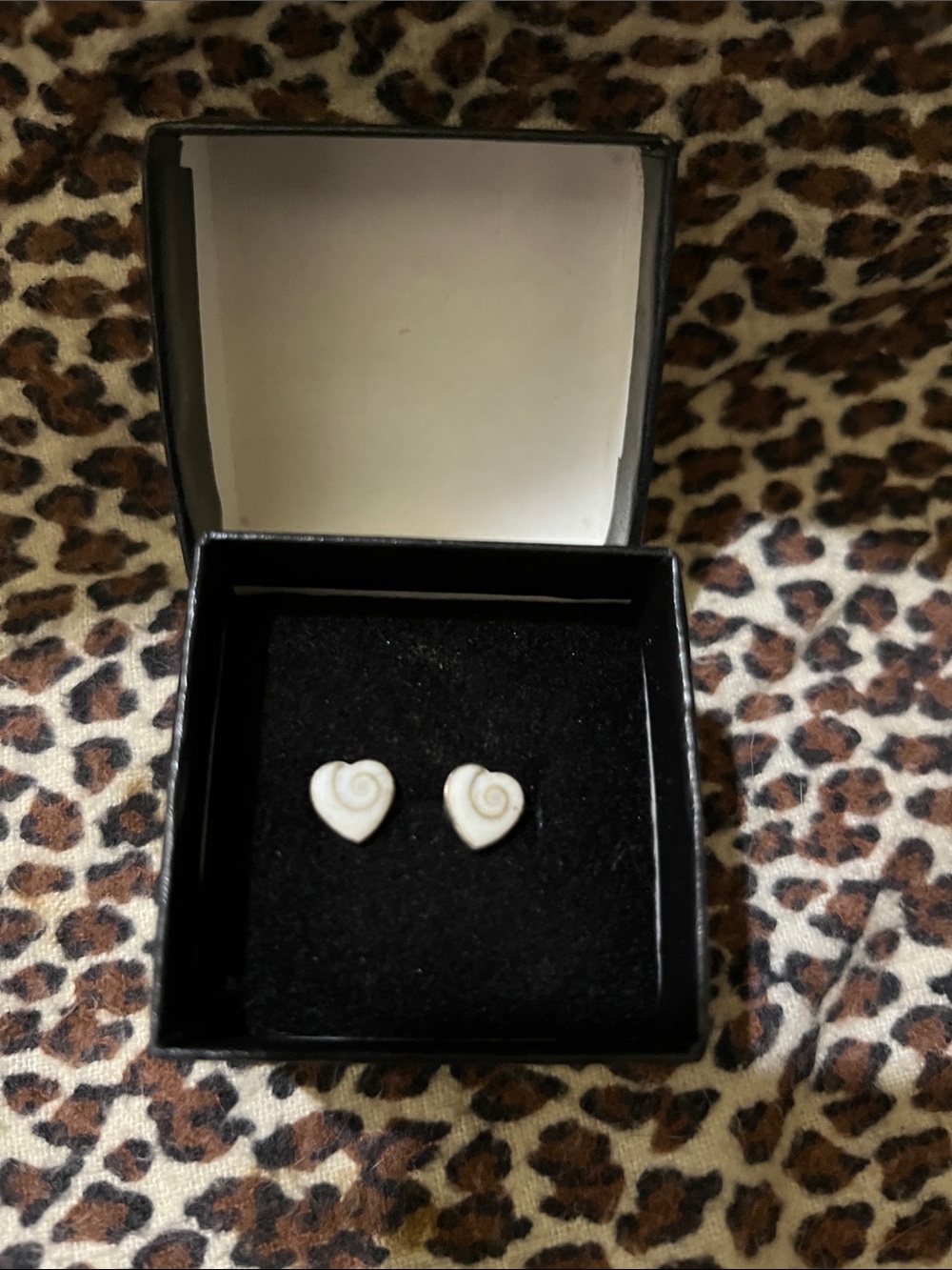 Genuine Heart-Shaped Eye of Shiva Shell Stud Earrings
